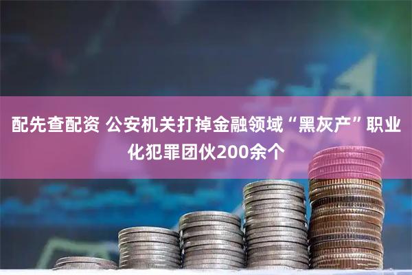 配先查配资 公安机关打掉金融领域“黑灰产”职业化犯罪团伙200余个