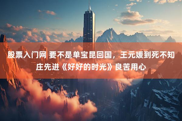 股票入门网 要不是单宝昆回国，王元媛到死不知庄先进《好好的时光》良苦用心