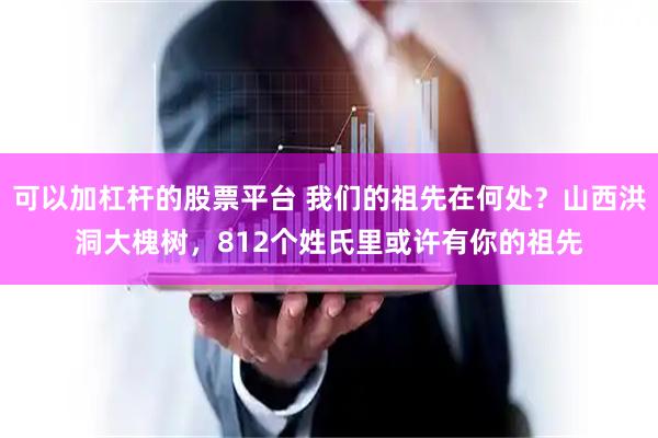 可以加杠杆的股票平台 我们的祖先在何处？山西洪洞大槐树，812个姓氏里或许有你的祖先